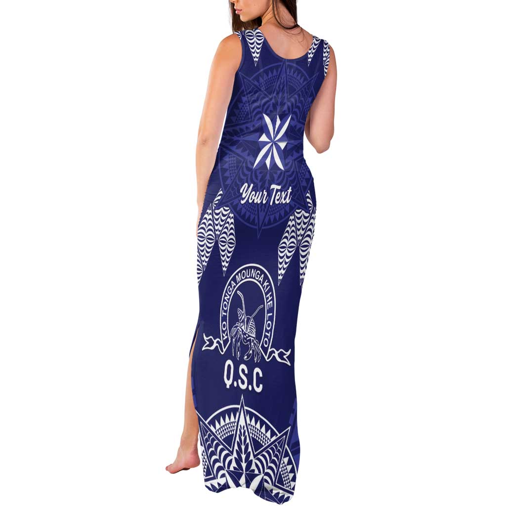 Personalised Queen Salote College Centenary Tank Maxi Dress Tongan Kupesi Pattern LT05 - Polynesian Pride