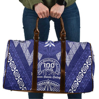 Queen Salote College Centenary Travel Bag Tongan Kupesi Pattern LT05 Navy - Polynesian Pride