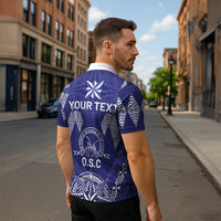 Personalised Queen Salote College Centenary Zipper Polo Shirt Tongan Kupesi Pattern LT05 - Polynesian Pride