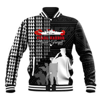 Pearl Harbor Remembrance Day Baseball Jacket USS Arizona In Memory With Polynesian Pattern LT05 Unisex Black - Polynesian Pride