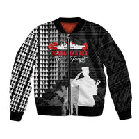 Pearl Harbor Remembrance Day Bomber Jacket USS Arizona In Memory With Polynesian Pattern LT05 Unisex Black - Polynesian Pride