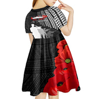 Pearl Harbor Remembrance Day Kid Short Sleeve Dress USS Arizona In Memory With Polynesian Pattern LT05 - Polynesian Pride