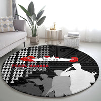 Pearl Harbor Remembrance Day Round Carpet USS Arizona In Memory With Polynesian Pattern LT05 - Polynesian Pride