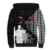 Pearl Harbor Remembrance Day Sherpa Hoodie USS Arizona In Memory With Polynesian Pattern LT05 - Polynesian Pride