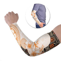 Fiji Arm Sleeves Masi Tapa Pattern Brown LT05 Set of 2 Brown - Polynesian Pride