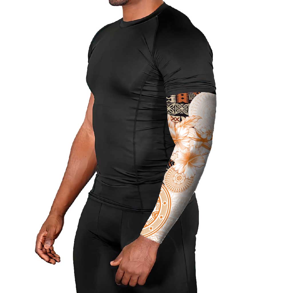 Fiji Arm Sleeves Masi Tapa Pattern Brown LT05 - Polynesian Pride