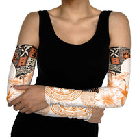 Fiji Arm Sleeves Masi Tapa Pattern Brown LT05 - Polynesian Pride