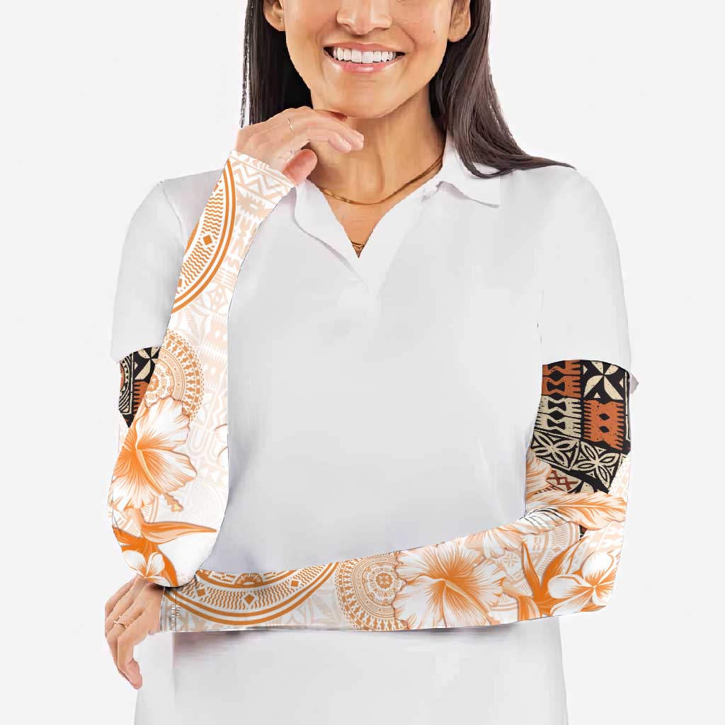 Fiji Arm Sleeves Masi Tapa Pattern Brown LT05 - Polynesian Pride