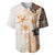 Fiji Baseball Jersey Masi Tapa Pattern Brown LT05 Brown - Polynesian Pride