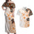 Fiji Couples Matching Off Shoulder Maxi Dress and Hawaiian Shirt Masi Tapa Pattern Brown LT05 Brown - Polynesian Pride