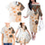 Fiji Family Matching Off Shoulder Long Sleeve Dress and Hawaiian Shirt Masi Tapa Pattern Brown LT05 - Polynesian Pride