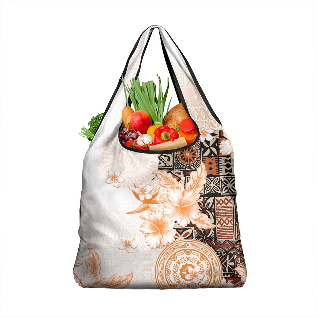 Fiji Grocery Bag Masi Tapa Pattern Brown LT05 1-pack One Size Brown - Polynesian Pride