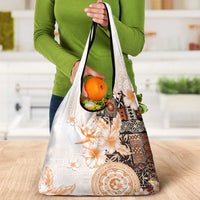 Fiji Grocery Bag Masi Tapa Pattern Brown LT05 - Polynesian Pride