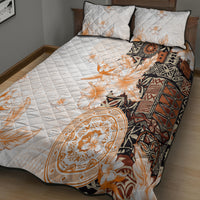 Fiji Quilt Bed Set Masi Tapa Pattern Brown LT05 - Polynesian Pride