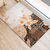 Fiji Rubber Doormat Masi Tapa Pattern Brown LT05 - Polynesian Pride