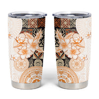 Fiji Tumbler Cup Masi Tapa Pattern Brown LT05 Brown - Polynesian Pride