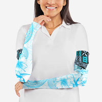 Fiji Arm Sleeves Masi Tapa Pattern Blue LT05 - Polynesian Pride