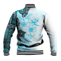 Fiji Baseball Jacket Masi Tapa Pattern Blue LT05 - Polynesian Pride