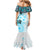 Fiji Family Matching Mermaid Dress and Hawaiian Shirt Masi Tapa Pattern Blue LT05 - Polynesian Pride