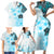 Fiji Family Matching Short Sleeve Bodycon Dress and Hawaiian Shirt Masi Tapa Pattern Blue LT05 - Polynesian Pride