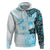 Fiji Hoodie Masi Tapa Pattern Blue LT05 Zip Hoodie Blue - Polynesian Pride