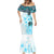 Fiji Mermaid Dress Masi Tapa Pattern Blue LT05 - Polynesian Pride