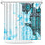 Fiji Shower Curtain Masi Tapa Pattern Blue LT05 Blue - Polynesian Pride