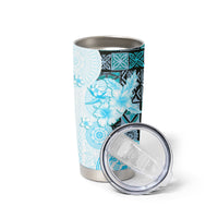 Fiji Tumbler Cup Masi Tapa Pattern Blue LT05 - Polynesian Pride