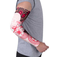 Fiji Arm Sleeves Masi Tapa Pattern Red LT05 - Polynesian Pride
