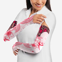 Fiji Arm Sleeves Masi Tapa Pattern Red LT05 - Polynesian Pride