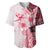 Fiji Baseball Jersey Masi Tapa Pattern Red LT05 Red - Polynesian Pride