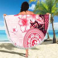 Fiji Beach Blanket Masi Tapa Pattern Red LT05 - Polynesian Pride