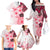 Fiji Family Matching Off Shoulder Long Sleeve Dress and Hawaiian Shirt Masi Tapa Pattern Red LT05 - Polynesian Pride