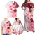 Fiji Family Matching Off Shoulder Maxi Dress and Hawaiian Shirt Masi Tapa Pattern Red LT05 - Polynesian Pride