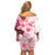 Fiji Family Matching Off Shoulder Short Dress and Hawaiian Shirt Masi Tapa Pattern Red LT05 - Polynesian Pride