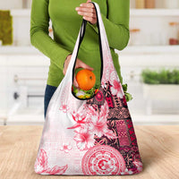Fiji Grocery Bag Masi Tapa Pattern Red LT05 - Polynesian Pride