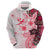 Fiji Hoodie Masi Tapa Pattern Red LT05 - Polynesian Pride