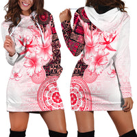 Fiji Hoodie Dress Masi Tapa Pattern Red LT05 - Polynesian Pride