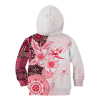 Fiji Kid Hoodie Masi Tapa Pattern Red LT05 - Polynesian Pride