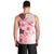 Fiji Men Tank Top Masi Tapa Pattern Red LT05 - Polynesian Pride