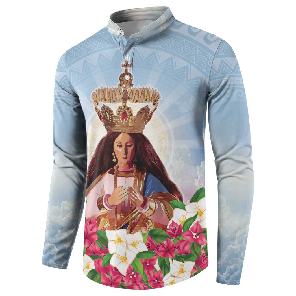 Guam Patroness Button Sweatshirt The Legend Santa Marian Kamalen LT05 - Polynesian Pride