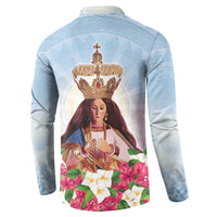 Guam Patroness Button Sweatshirt The Legend Santa Marian Kamalen LT05 - Polynesian Pride