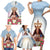 Guam Patroness Family Matching Short Sleeve Bodycon Dress and Hawaiian Shirt The Legend Santa Marian Kamalen