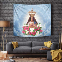 Guam Patroness Tapestry The Legend Santa Marian Kamalen LT05 Blue - Polynesian Pride