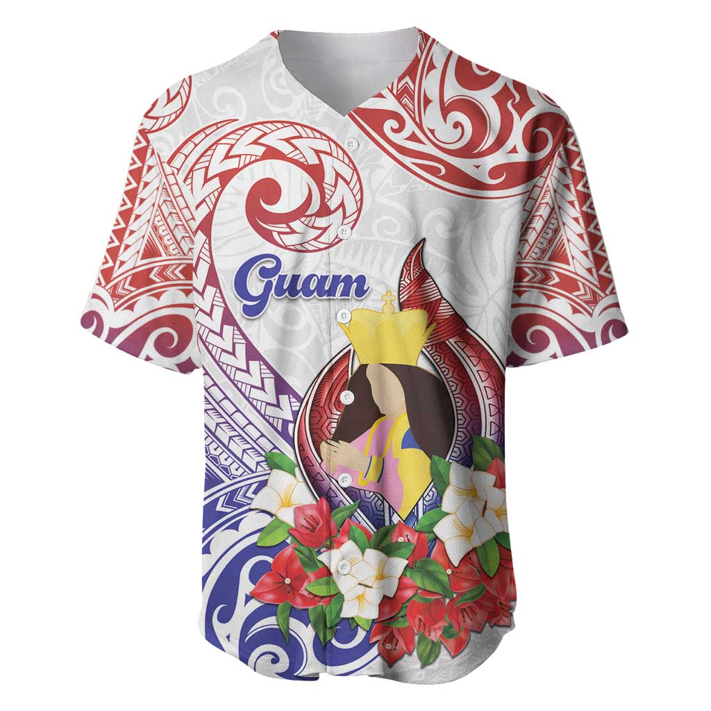 Happy Guam Santa Marian Kamalen Day Baseball Jersey LT05 White - Polynesian Pride
