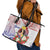 Happy Guam Santa Marian Kamalen Day Leather Tote Bag