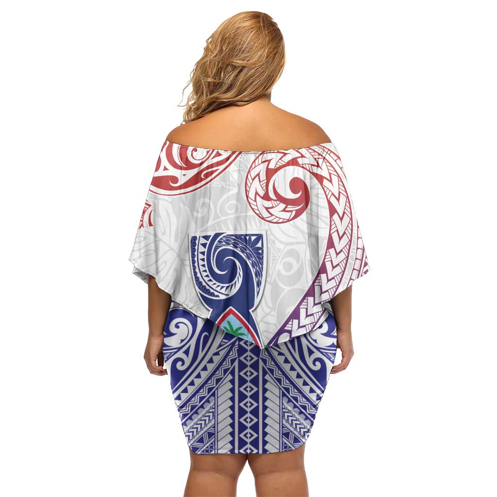 Happy Guam Santa Marian Kamalen Day Off Shoulder Short Dress LT05 - Polynesian Pride