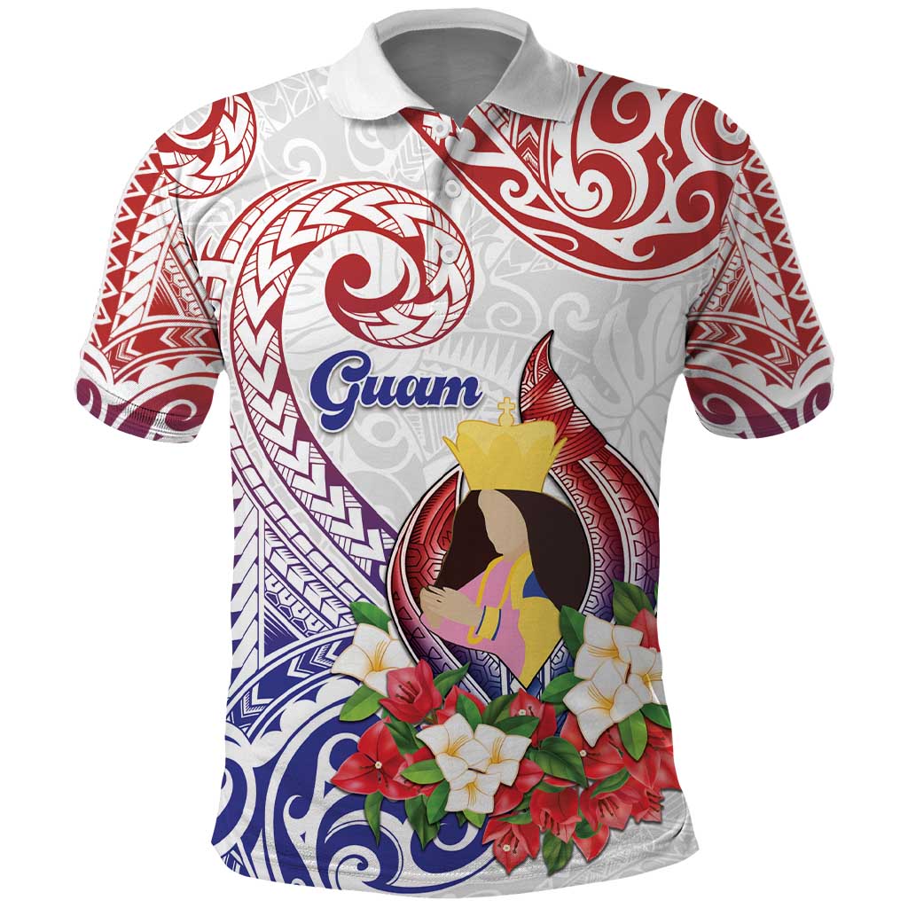 Happy Guam Santa Marian Kamalen Day Polo Shirt LT05 White - Polynesian Pride