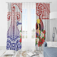 Happy Guam Santa Marian Kamalen Day Window Curtain LT05 - Polynesian Pride