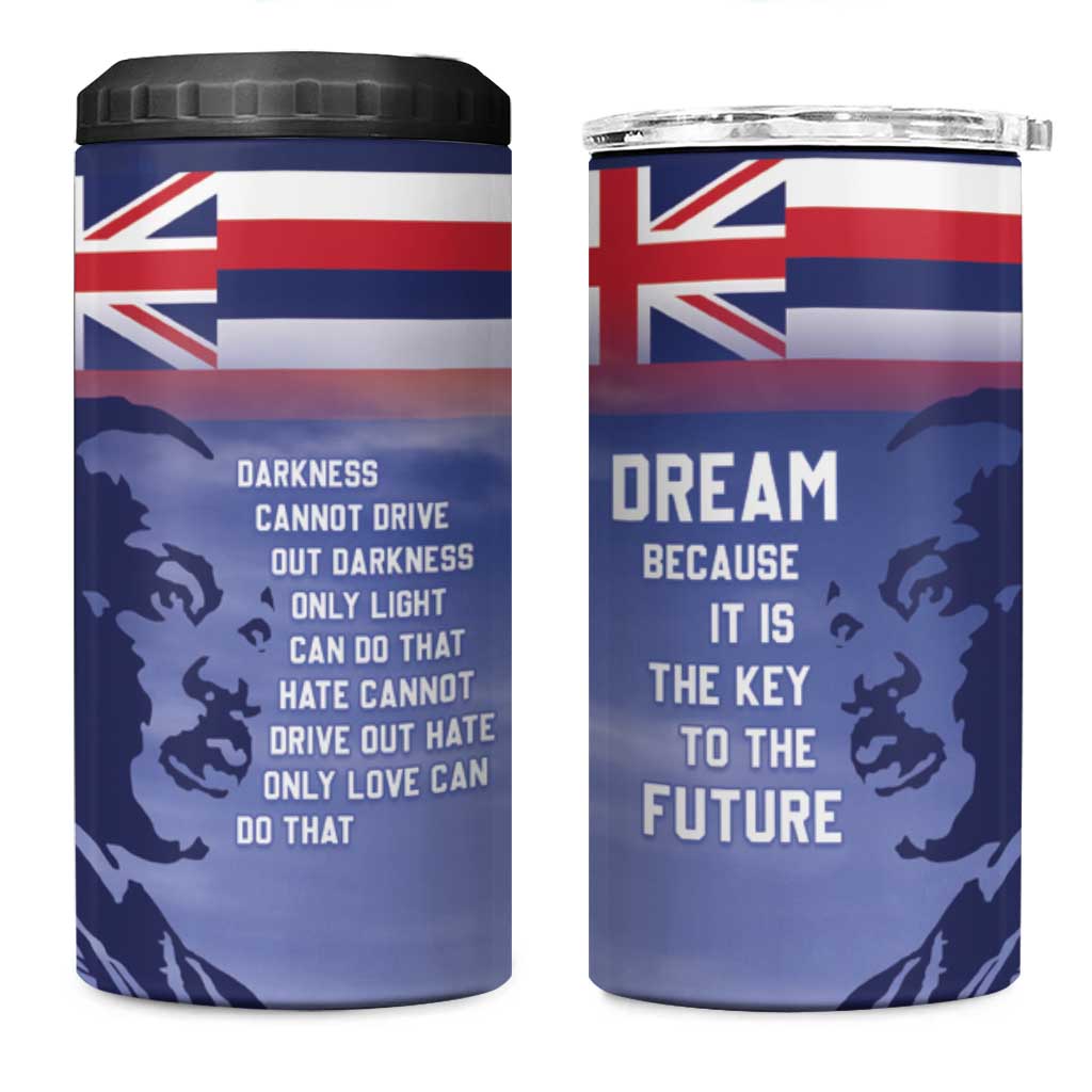 Hawaii MLK Day 4 in 1 Can Cooler Tumbler LT05 One Size: 16 oz Blue - Polynesian Pride